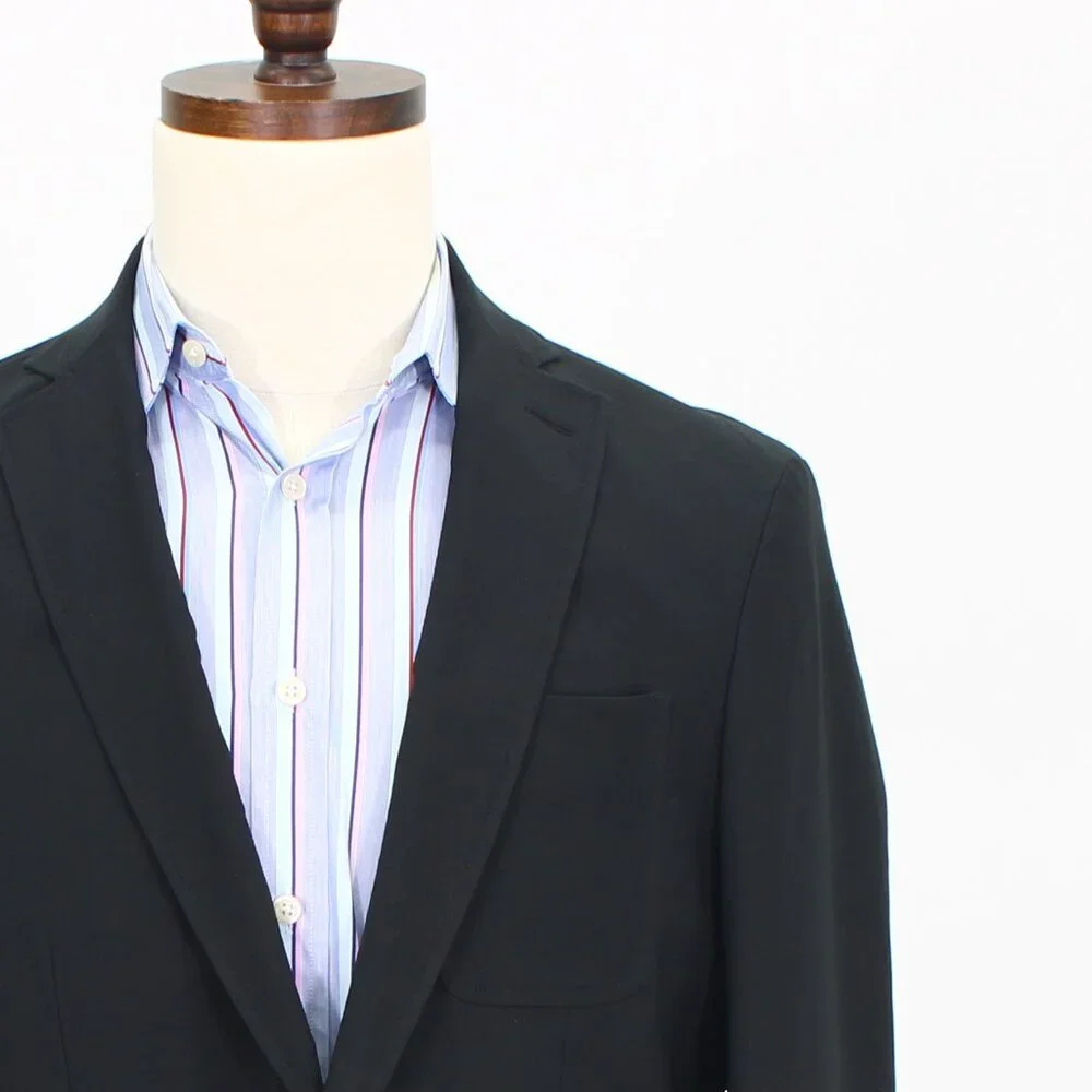 Haggar 40R Black Solid 2-Button Sport Coat Blazer Jacket T694